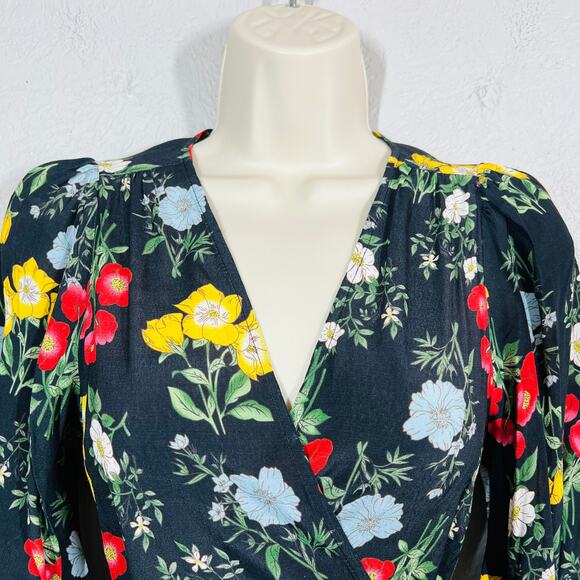 NEW! Yumi Kim Love Wins Floral Print V Neck Dress Knee - XXS - Picture 4 of 7